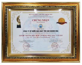 Công ty Cổ phần Nước giải khát Yến sào Khánh Hòa: Đạt "Top 100 thương hiệu được tin dùng nhất ASIA" 2019