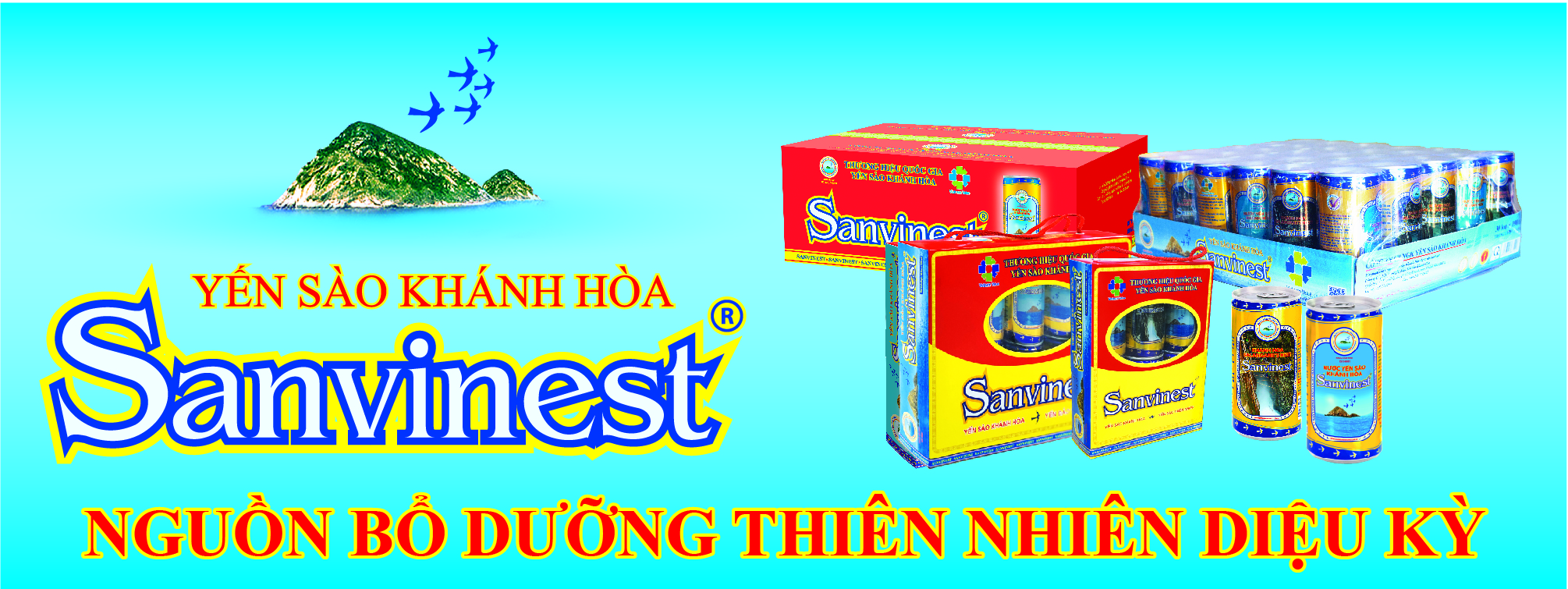 Nước Yến sào Sanvinest Khánh Hòa có đường đóng lon