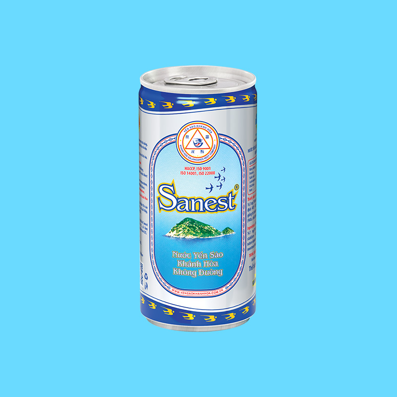 Nước Yến sào Khánh Hòa Sanest không đường lon 190ml - S003