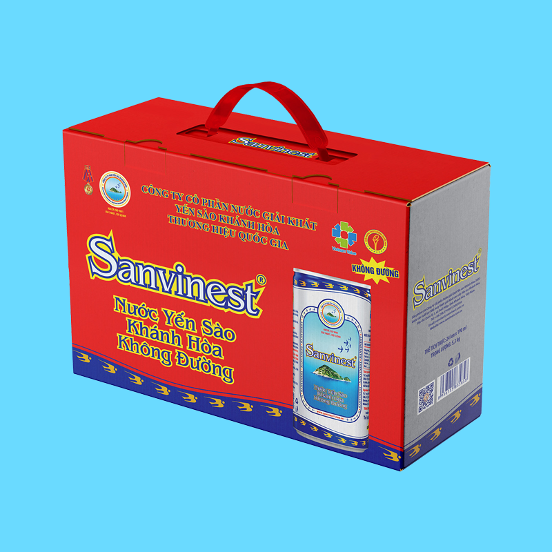 Nước Yến sào Sanvinest Khánh Hòa không đường thùng 24 lon 190ml - S125T24
