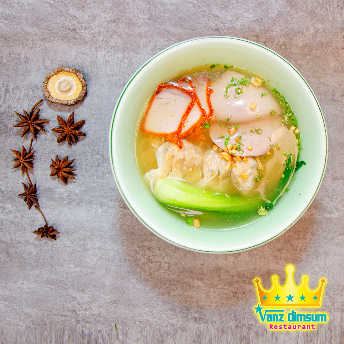 Mỳ hoành thánh xá xíu cật heo nước/ khô
