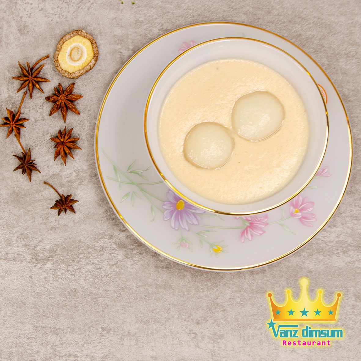 Chè hạnh nhân + bánh trôi nước