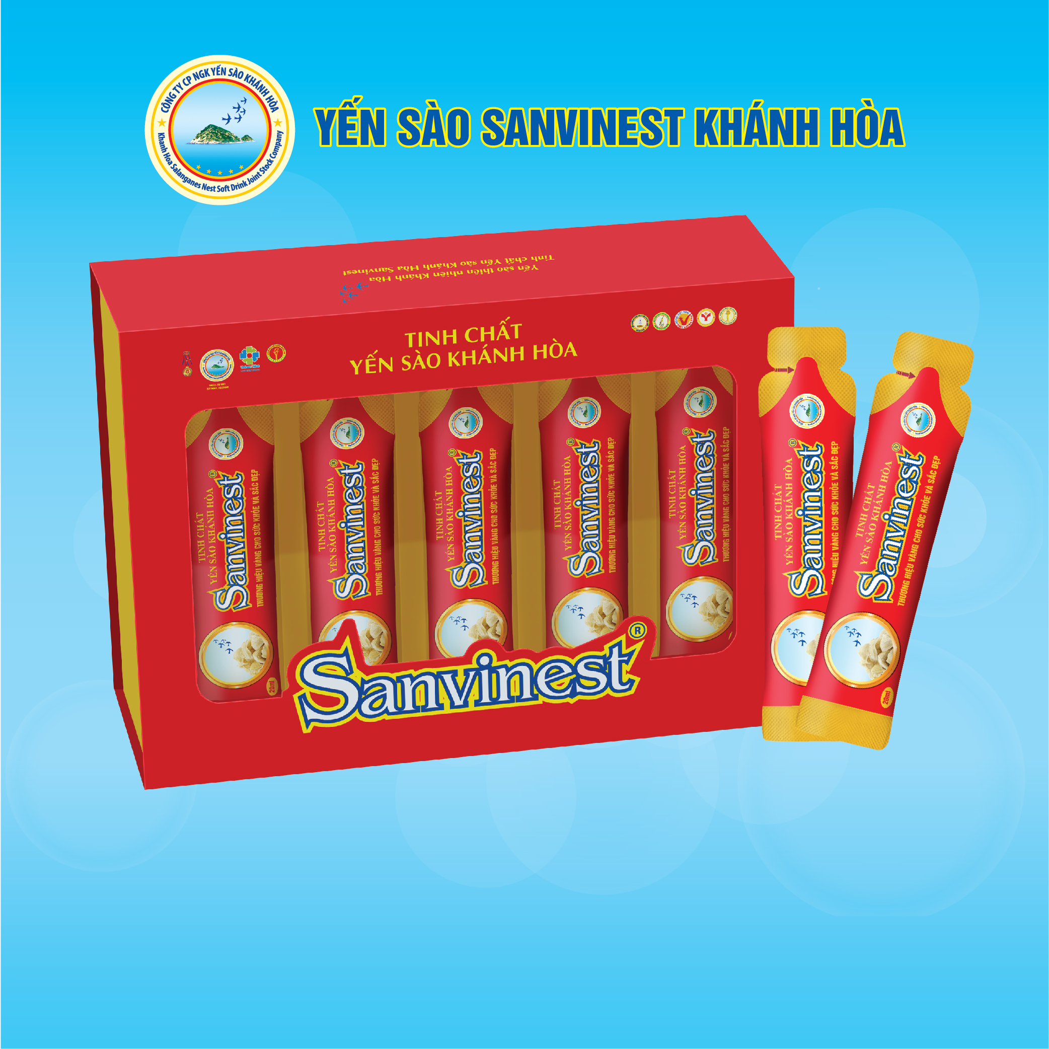 Tinh chất Yến sào Khánh Hòa Sanvinest túi 20ml, QUÀ TẶNG 20 TÚI