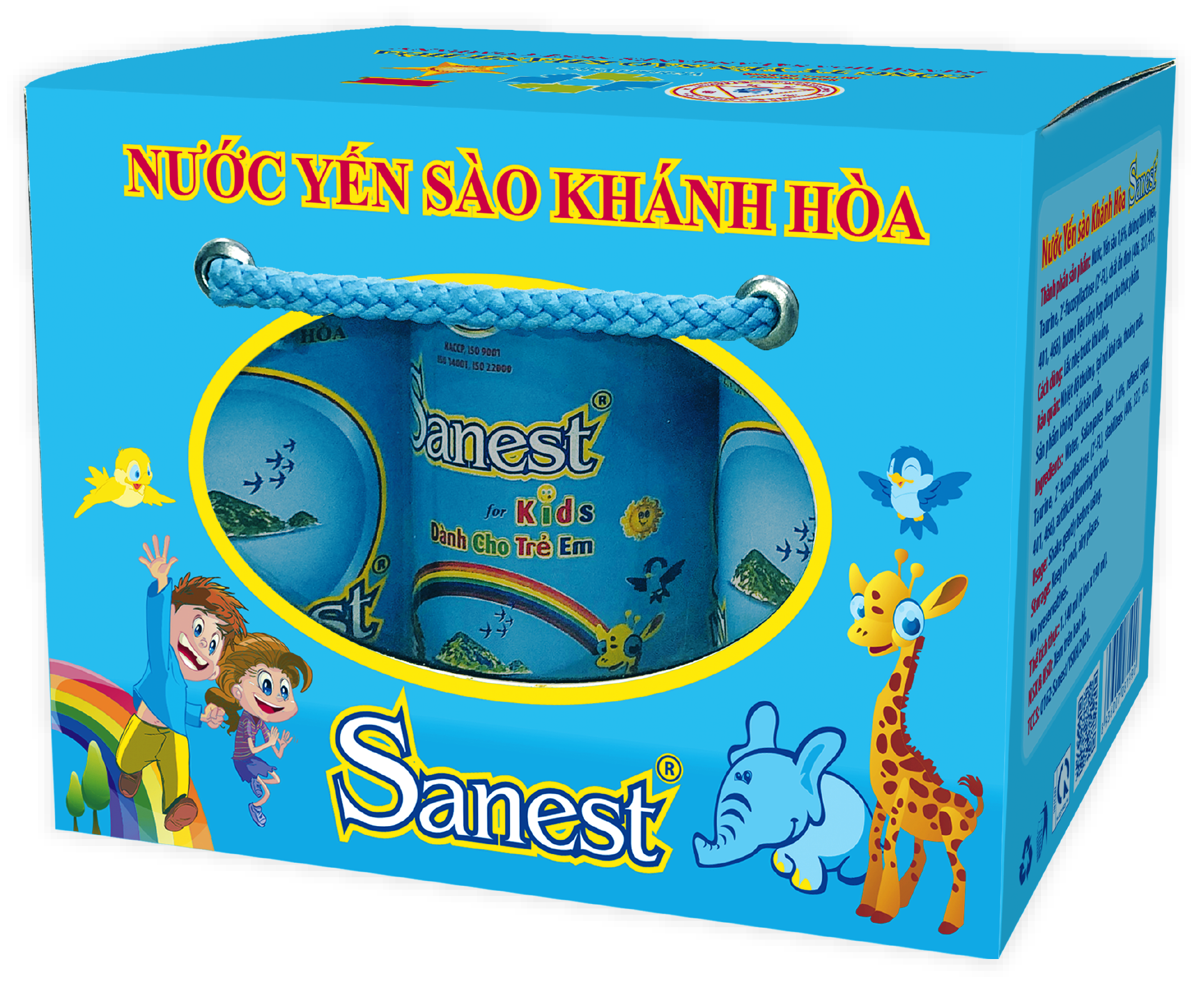 Nước Yến sào Khánh Hòa Sanest trẻ em lon 190ml, Hộp 6 lon - 0162H6