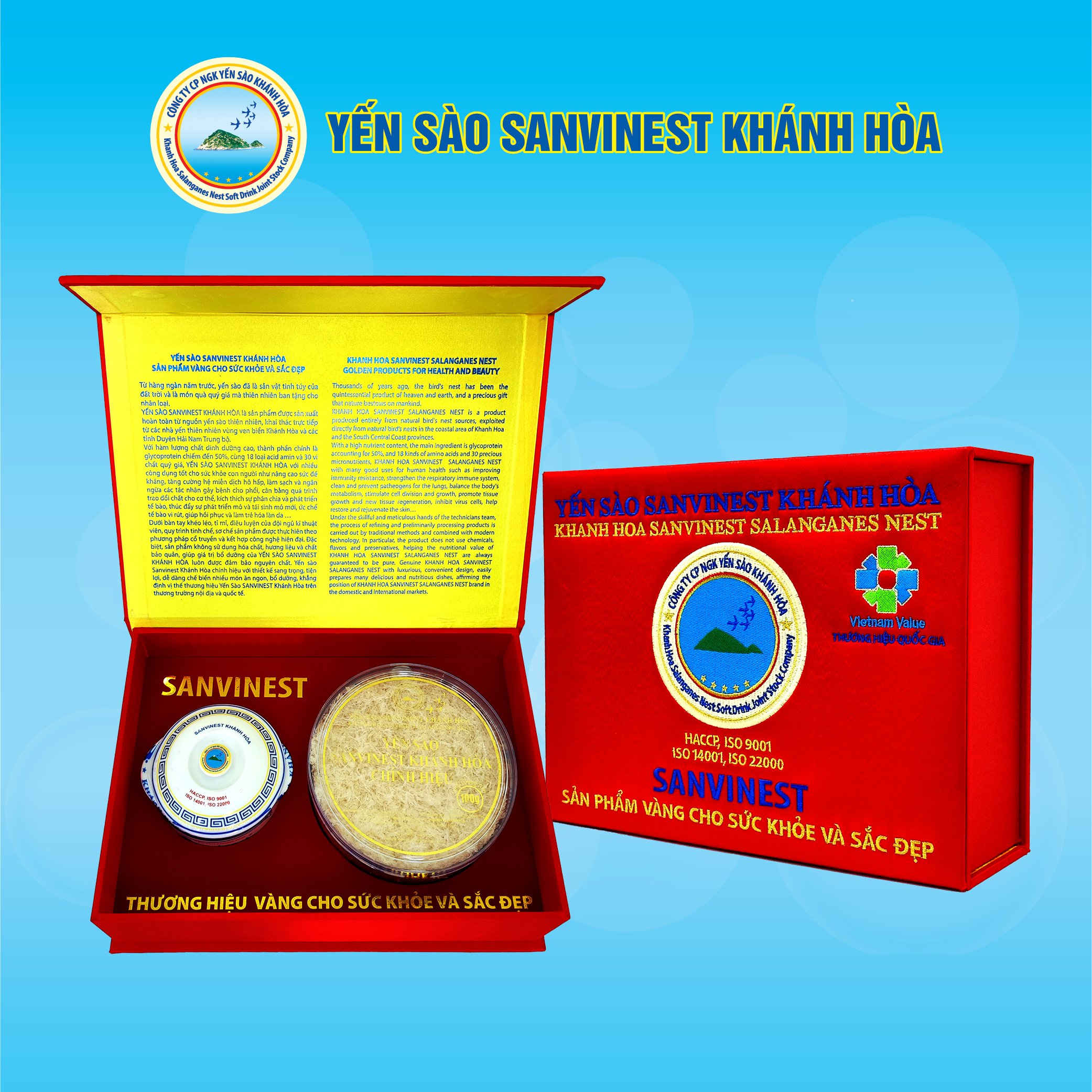 Hộp quà tặng Yến sào Sanvinest Khánh Hòa chính hiệu tinh chế 100g - Q510