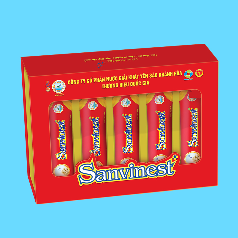 Tinh chất Yến sào Khánh Hòa Sanvinest dành cho mọi lứa tuổi hộp quà tặng 20 túi 25ml - QTC503H20