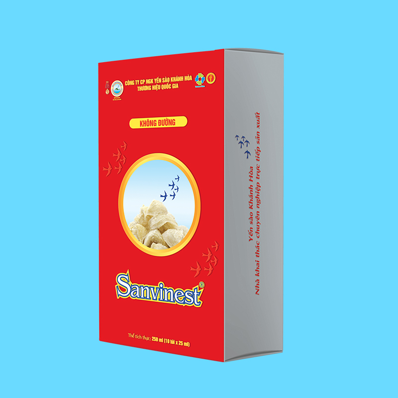 Tinh chất Yến sào Khánh Hòa Sanvinest không đường hộp 10 túi 25ml-TC506H10