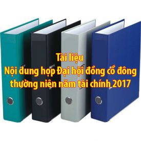 Tài liệu Nội dung họp Đại hội đồng cổ đông thường niên năm tài chính 2017