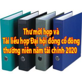 SKV. Thư mời và Tài liệu dự thảo Đại hội đồng cổ đông thường niên năm chính 2020