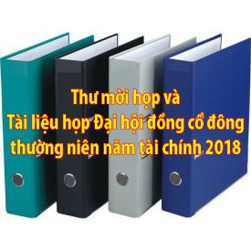 SKV.Thư mời họp và Tài liệu họp Đại hội đồng cổ đông thường niên năm tài chính 2018